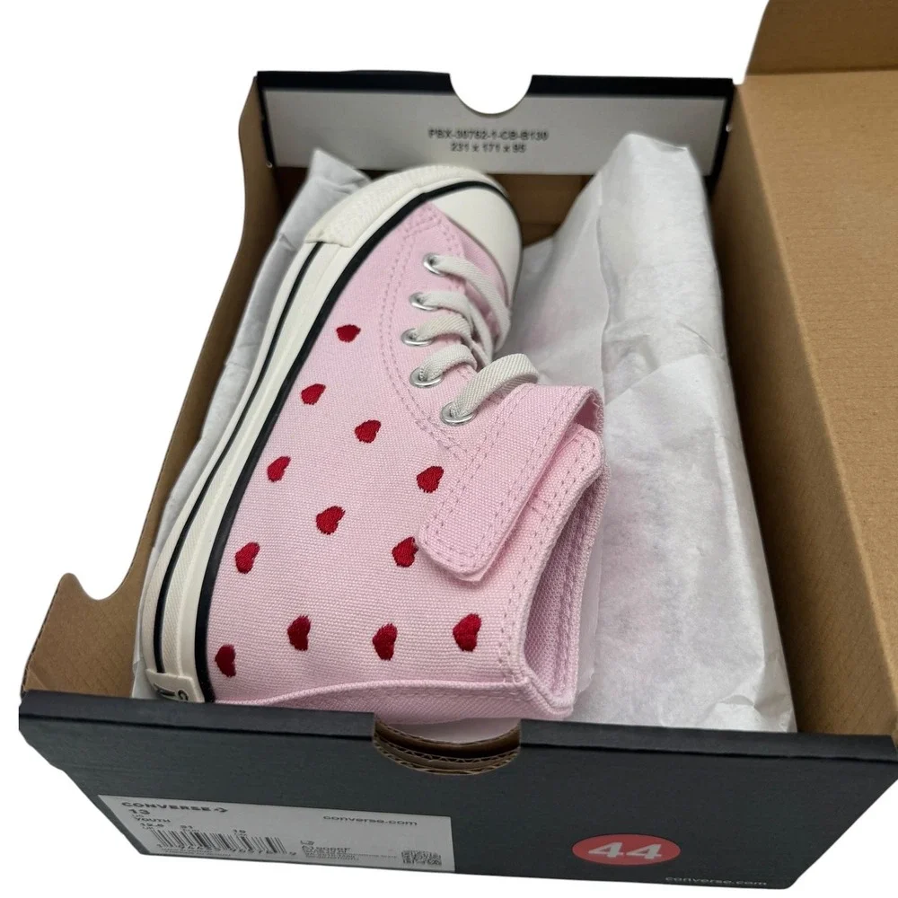 Converse Kids Chuck Taylor All Star Hearts & Roses Pink High Top Shoes 13 NIB